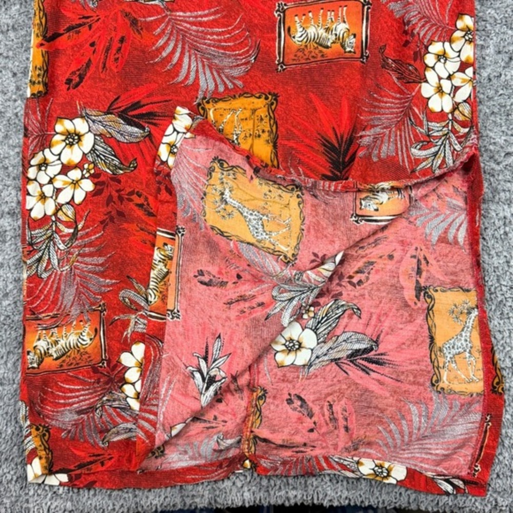California Krush Women's 1X Red Safari Rayon Maxi Dress Giraffe Zebra Summer USA - Picture 6 of 16